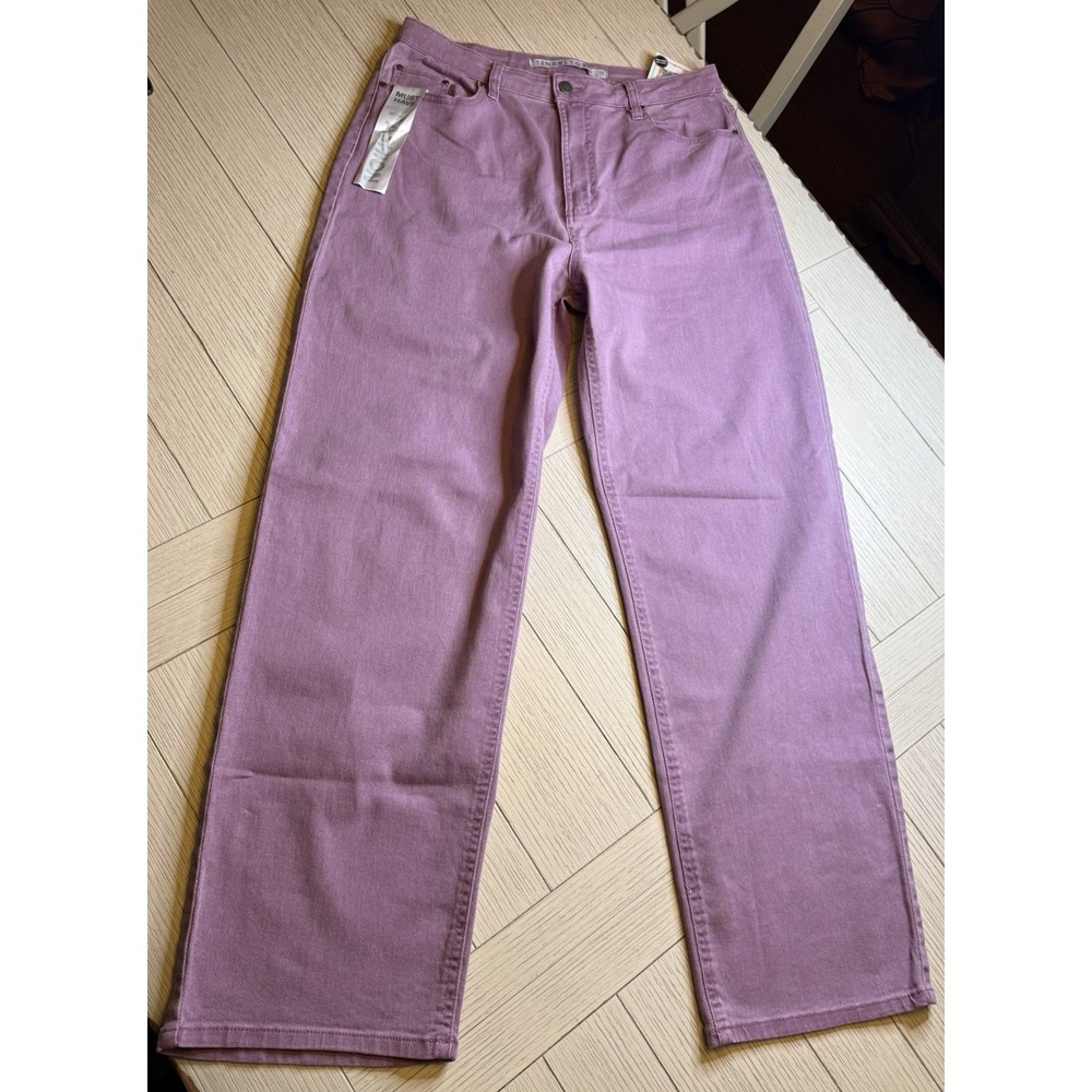 Tinseltown NWT Purple Denim Hi Rise Baggy Straight Leg Jeans Pants Juniors Sz 13